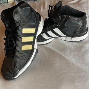Adidas Black and Yellow High-Top Sneakers